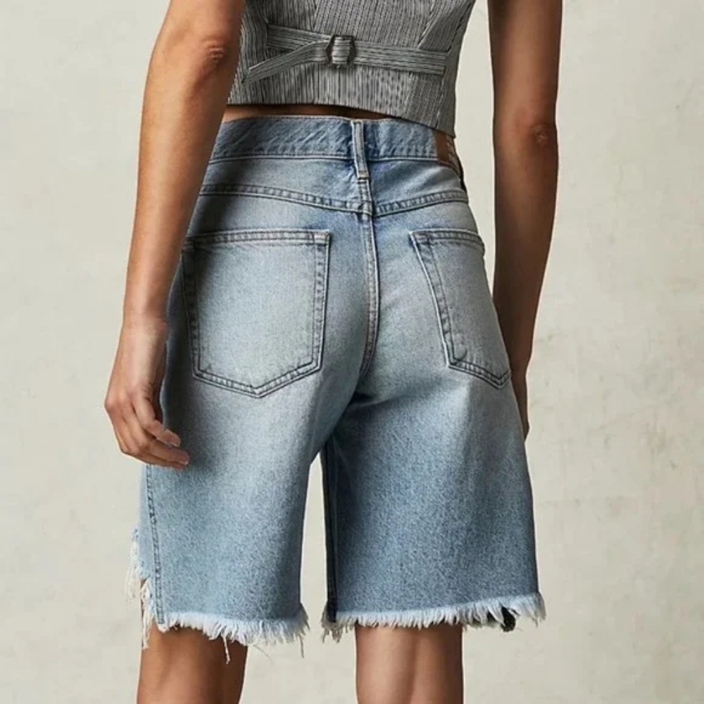 New We The Free Big Sur Coast boyfriend short Button Up Fly Women's size 25 - Picture 2 of 14